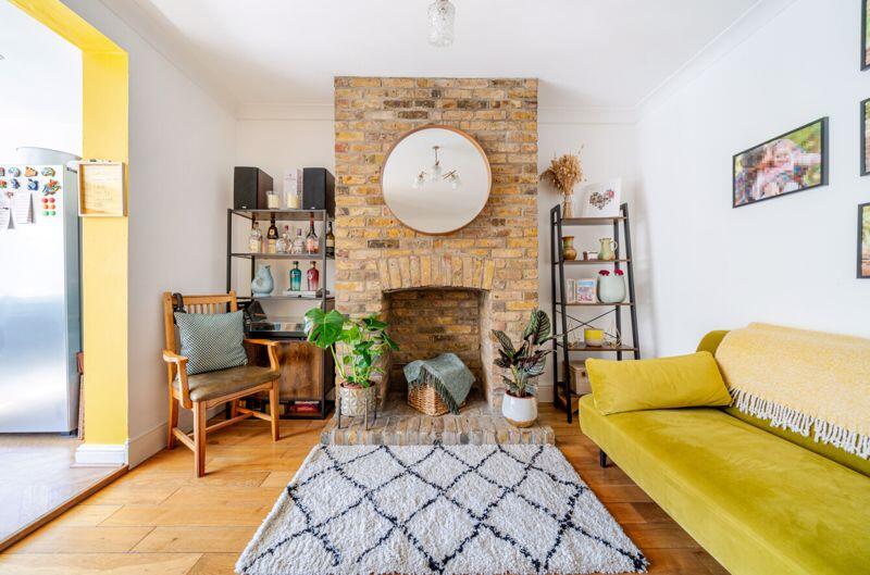 Fireplace in dining room