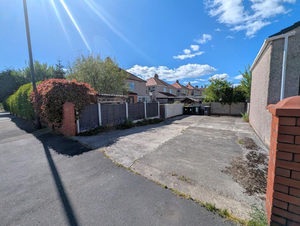 Driveway at the rear of the property