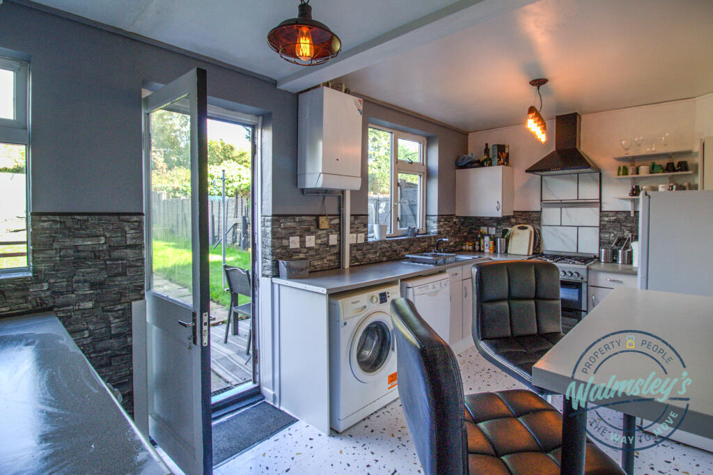 Kitchen breakfast with patio door to gardens