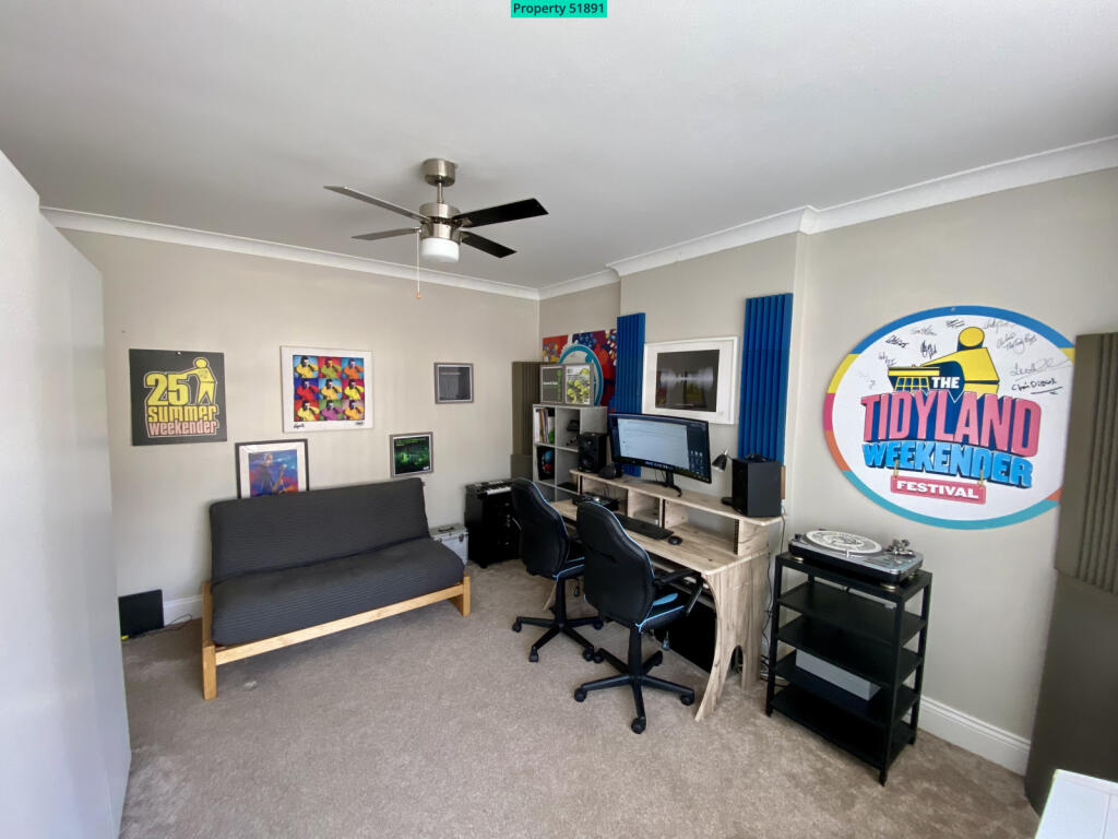 Front bedroom used as music studio