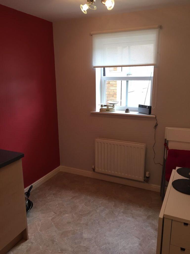 Compact kitchen with a window above the radiato...