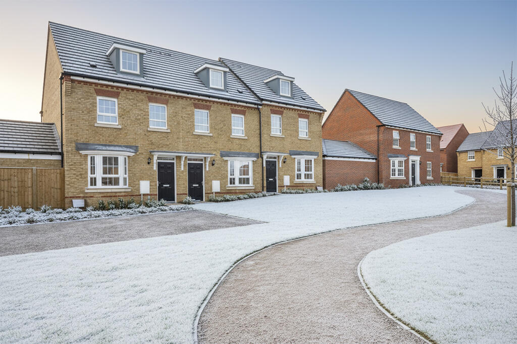 Richmond Park snowy street scene