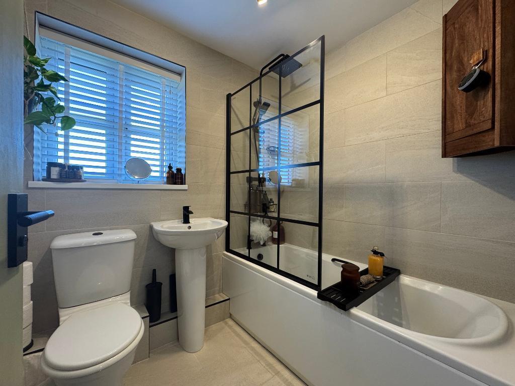 New modern family bathroom with shower