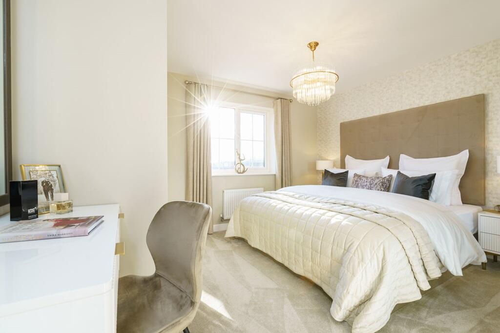 Spacious main bedroom fit for your own nightly oasis