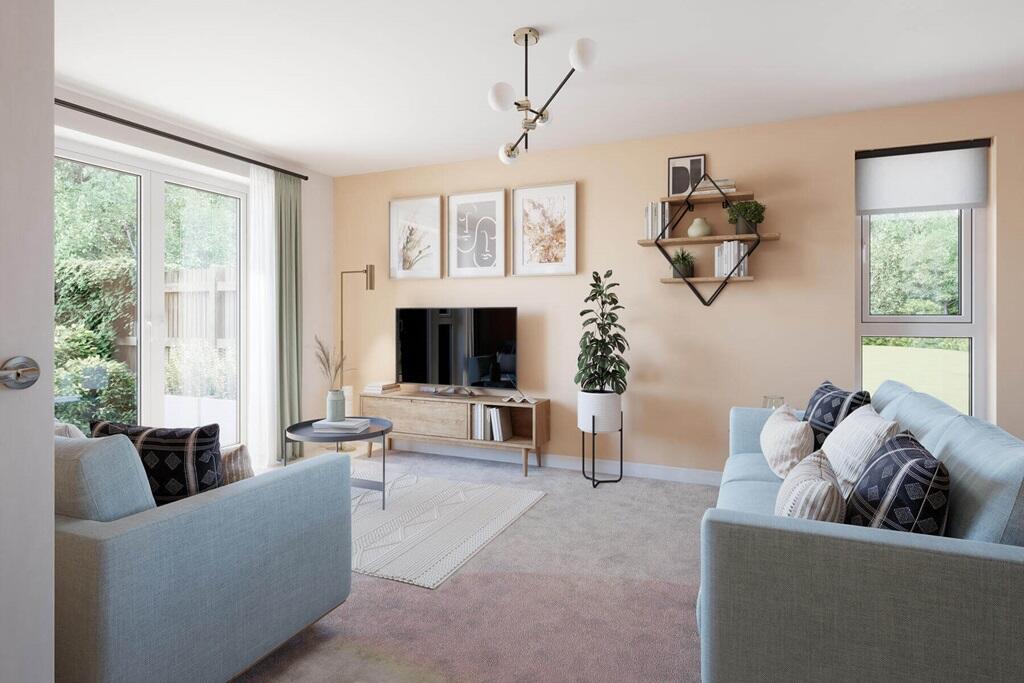 The lounge opens through double doors to the garden