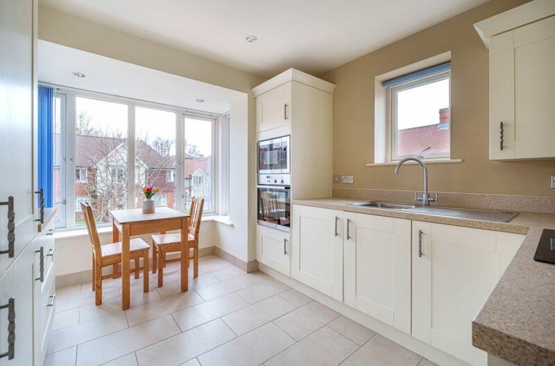 Bay window in dining area