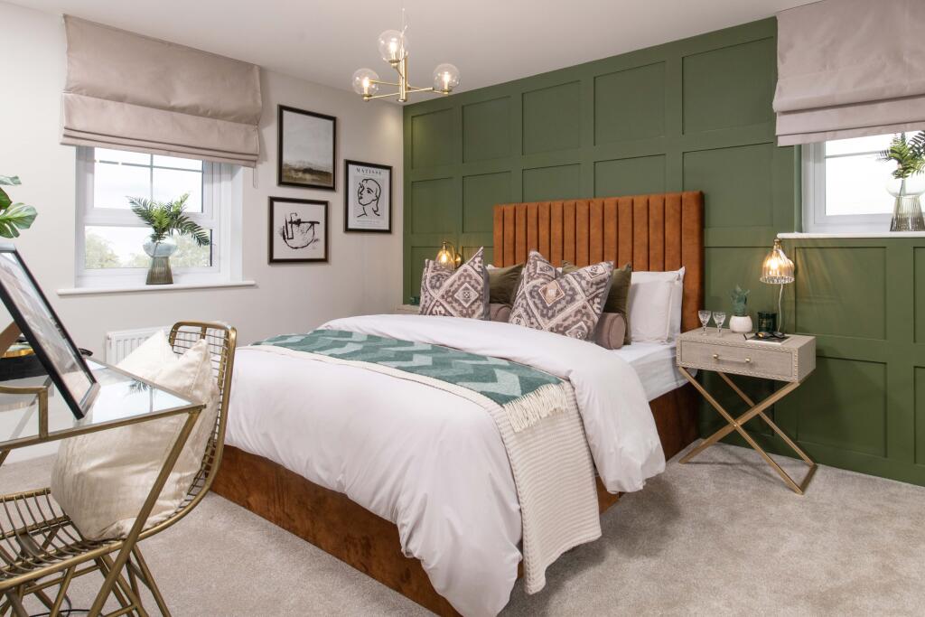 Internal view of a bedroom in an Alderney house type