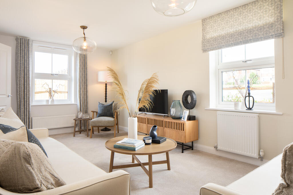 spacious lounge with large windows, hadley, 3 bed house type