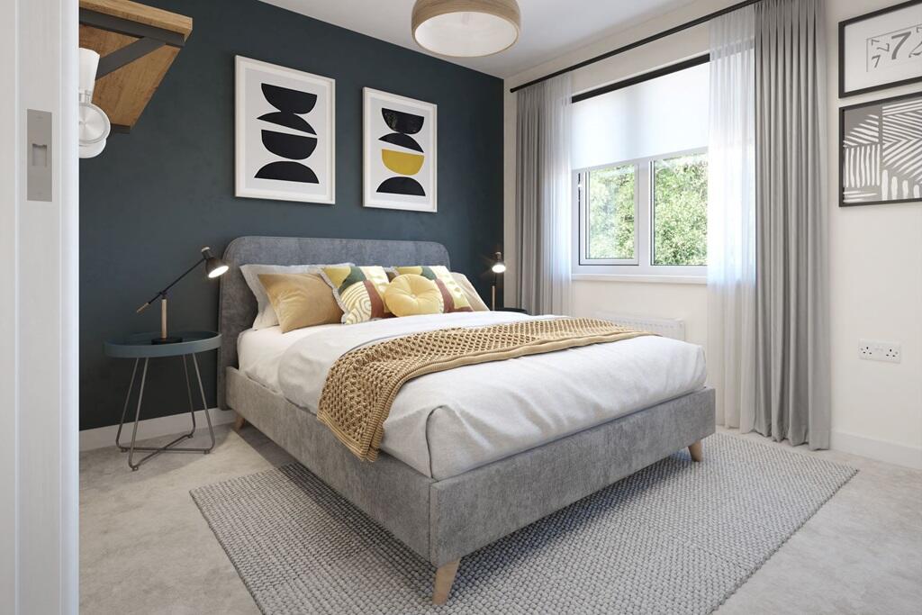 Bedroom 2 overlooks the front of the home