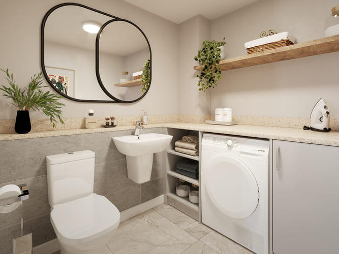 Convenient downstairs cloakroom/utility