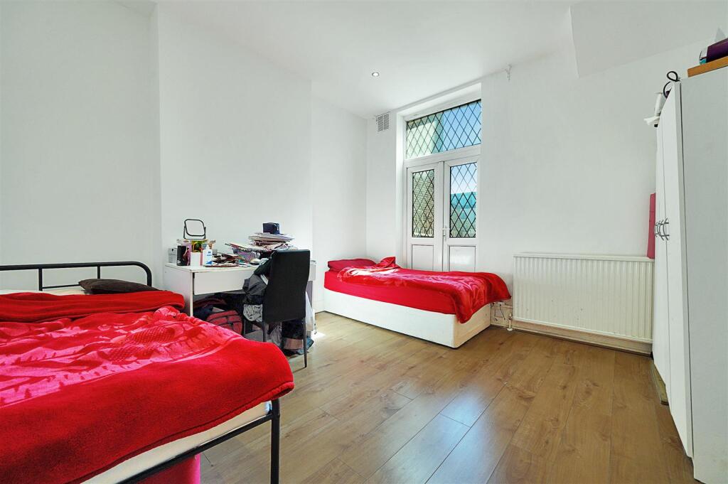 French doors to garden from bedroom