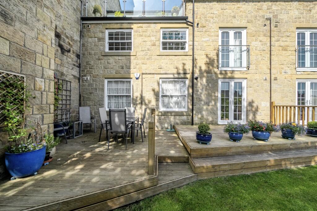 Raised decking with patio door access