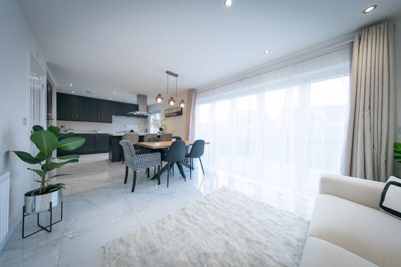 Open plan kitchen, living and dining ...