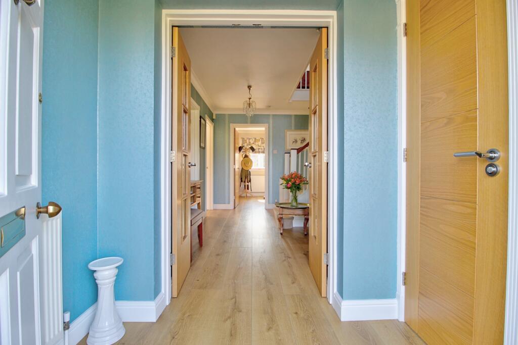 Hallway with double doors