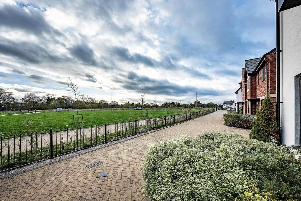 Front View over green space