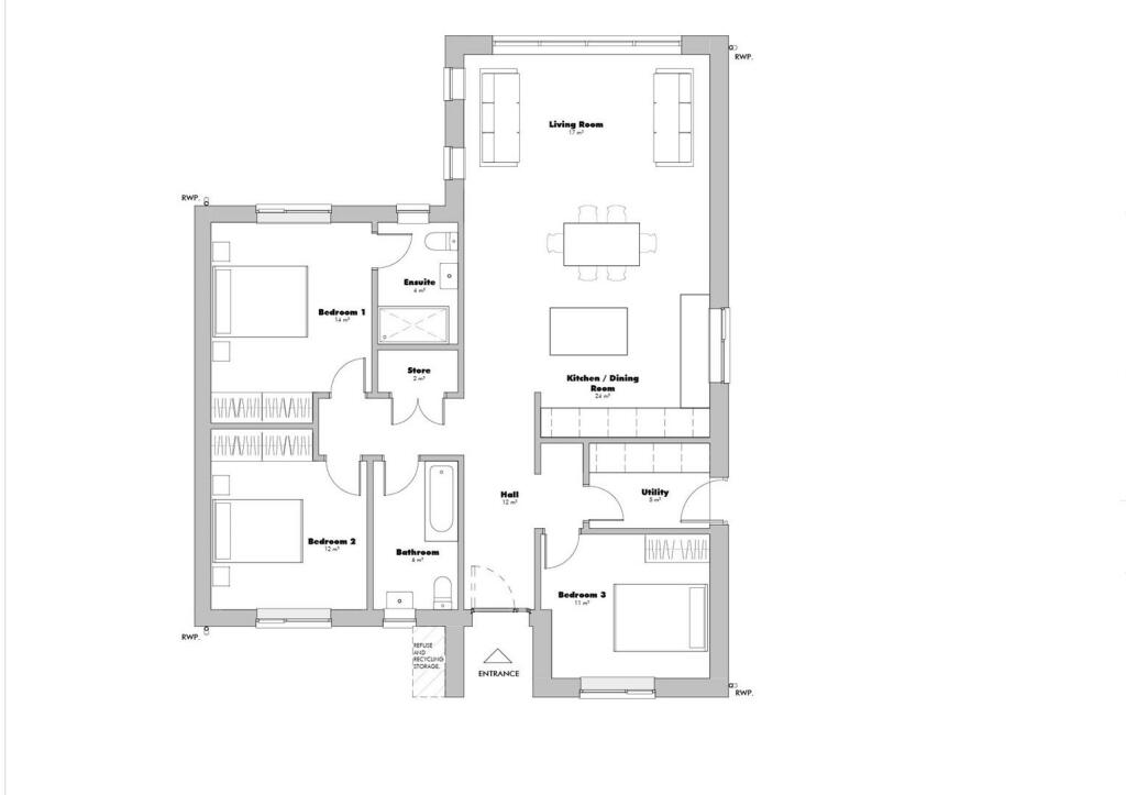 3 Bed Floorplan.