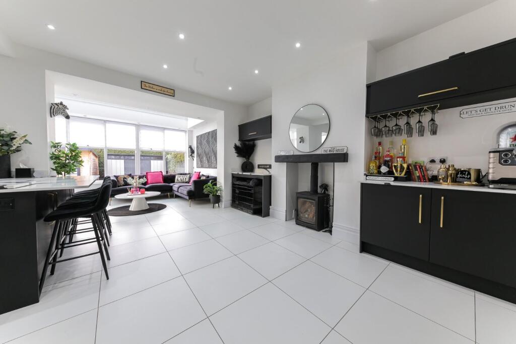 Kitchen, dining, family area