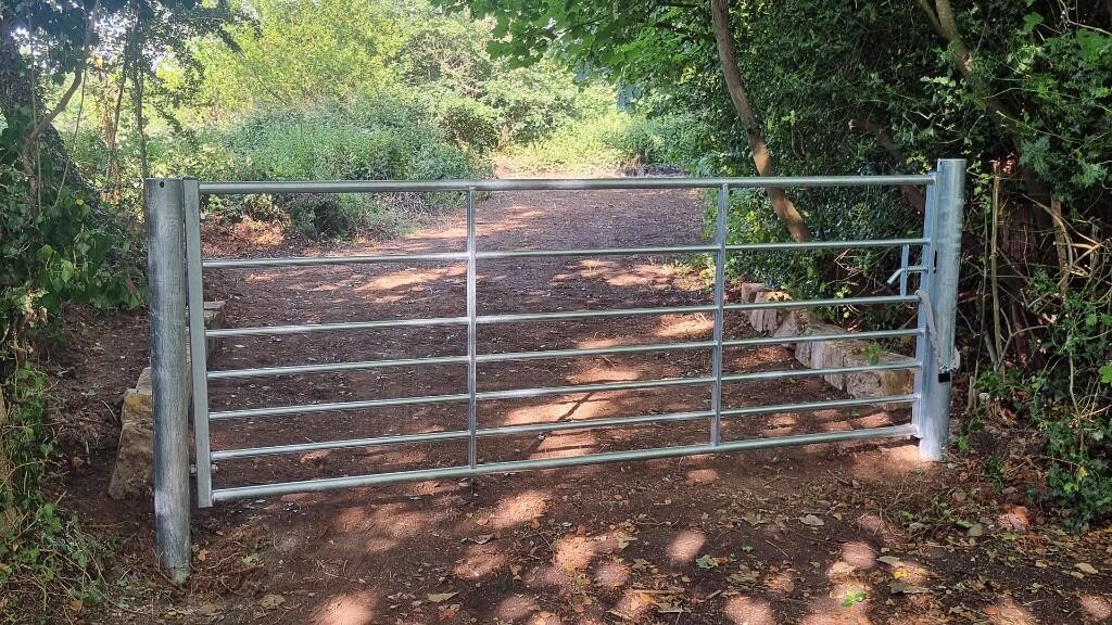 On residential road.