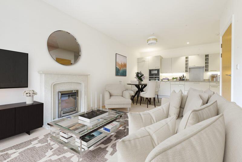 Living/dining room through to kitchen