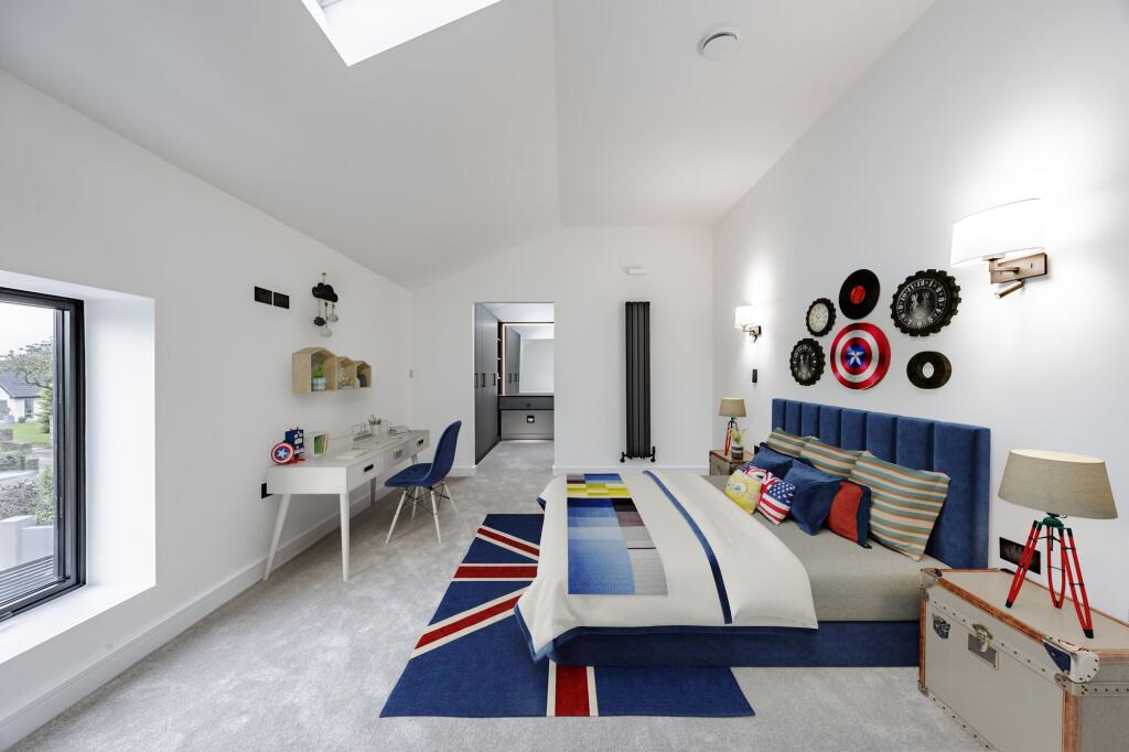 Virtually staged Bedroom