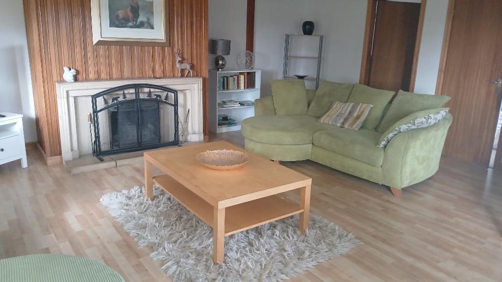 Spacious lounge with open fire