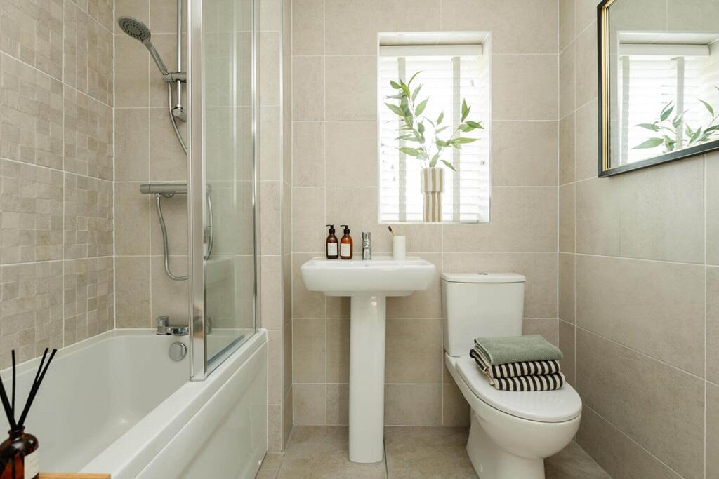A family bathroom completes the home