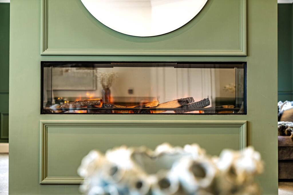 Contemporary electric fire in formal lounge