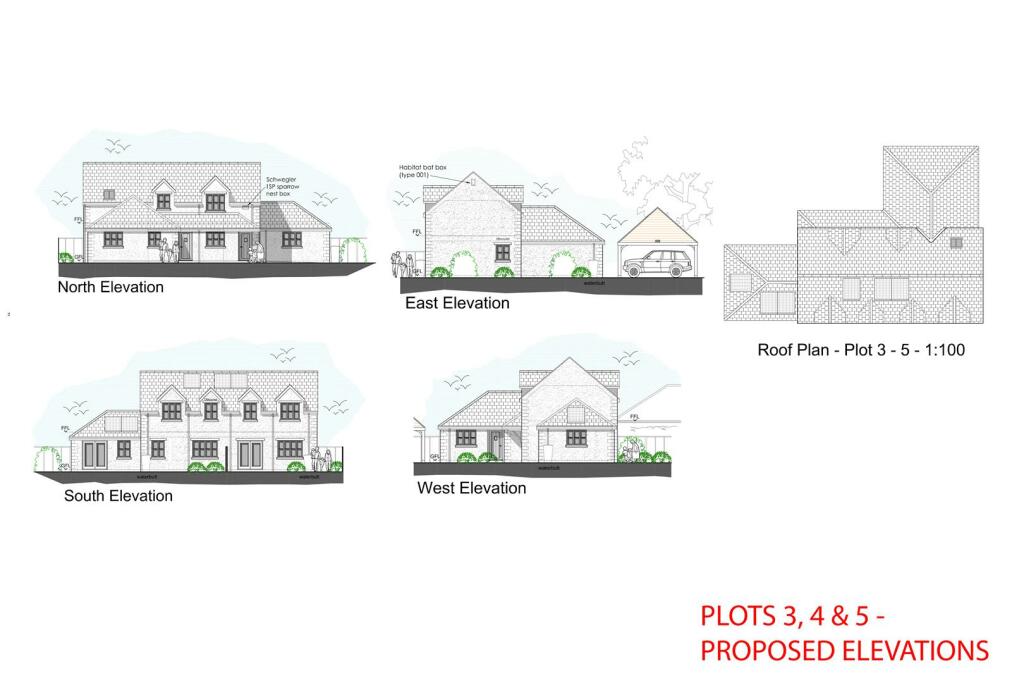 PLOTS 3, 4 &amp; 5 - PROPOSED ELEVATIONS 17 Station Ro