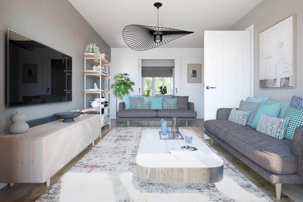 A bright and airy lounge is the spot to unwind with the whole family