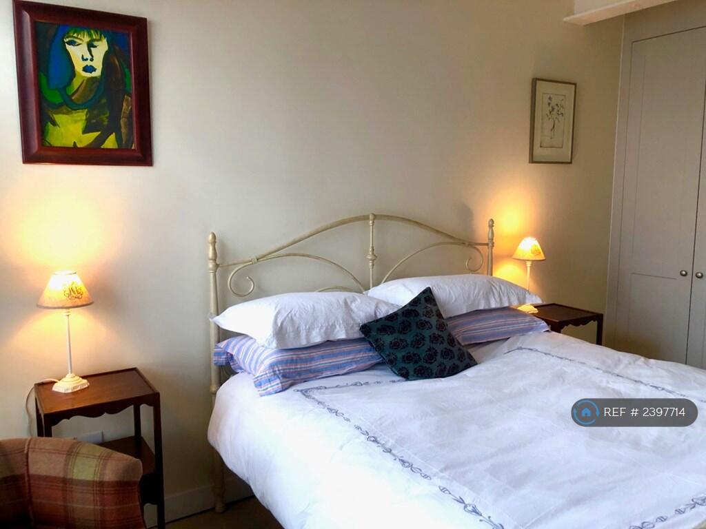 Queen Bed, Matching Antique Bedside Tables 