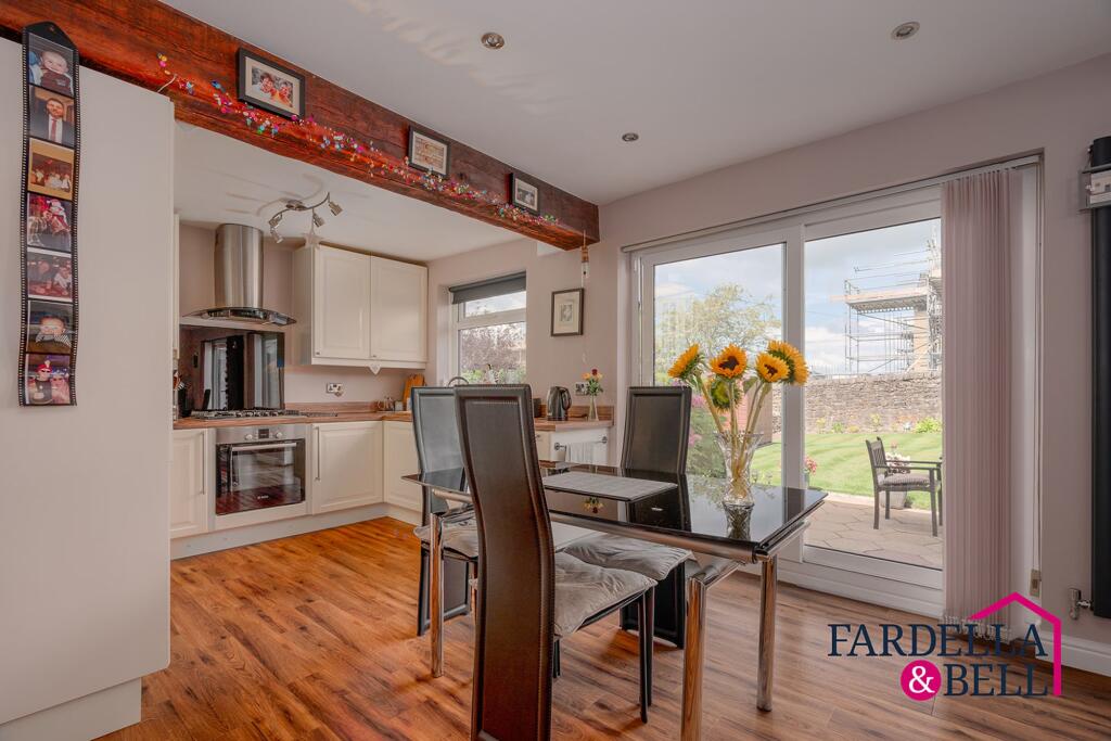 Open plan kitchen, living and dining space