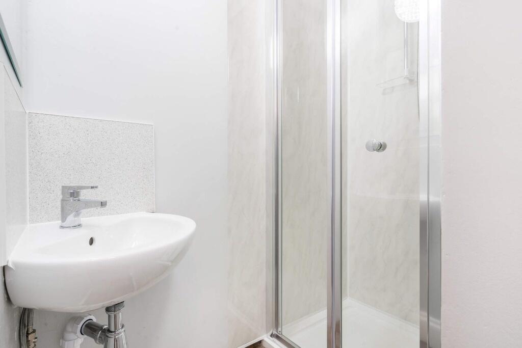 A modern and well-maintained bathroom featuring...