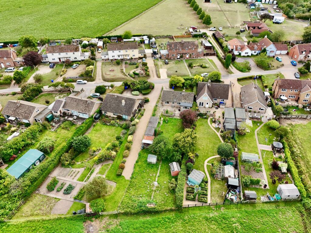 Drone shot from rear elevation