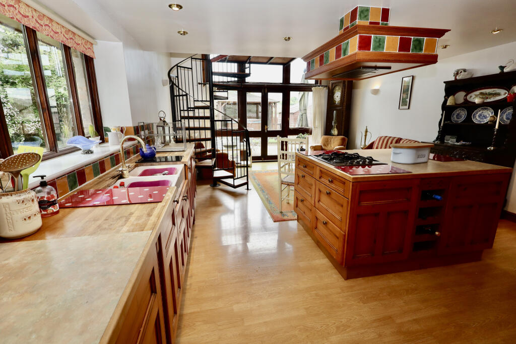Kitchen into living area