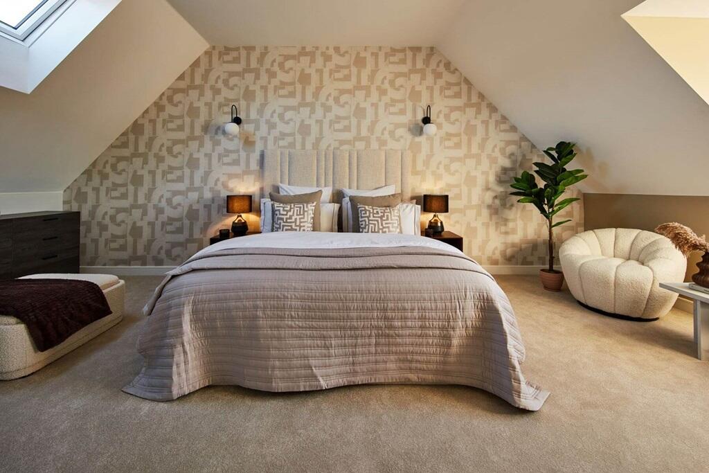 Large windows flood Bedroom 1 with natural light