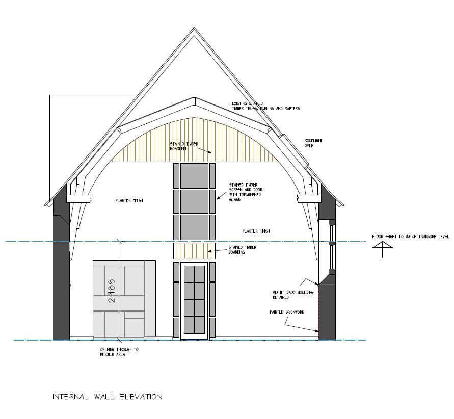 Church Hall, St Saviours - INTERNAL WALL ELEVATION
