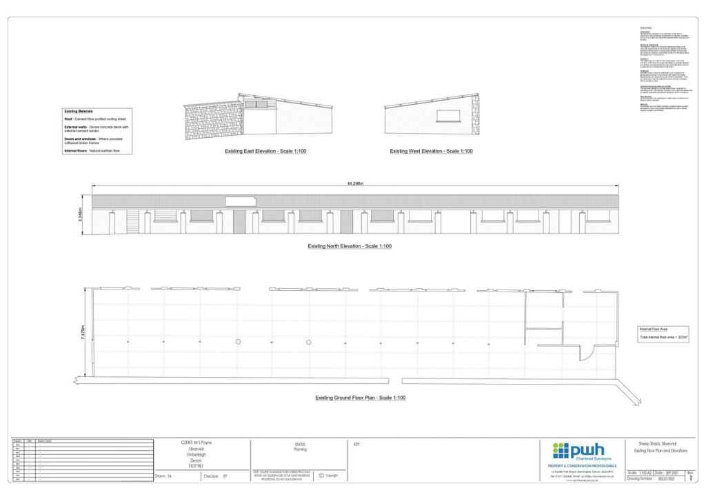 Sheepsheds - 082.21.003 - Existing floorplan and e