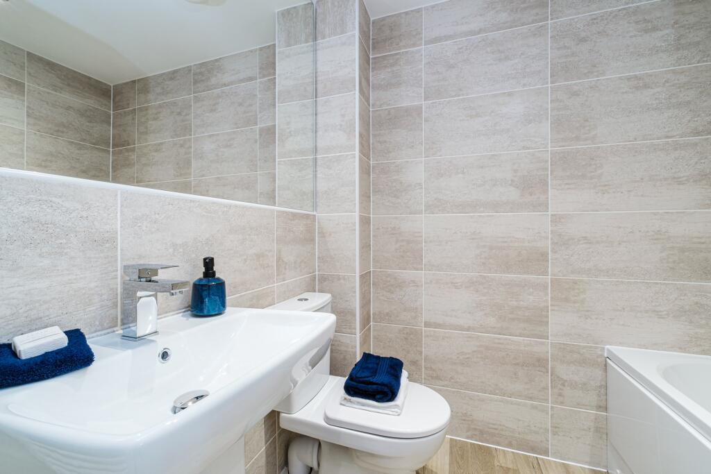 Interior view of the bathroom in our 4 bed Alderney home