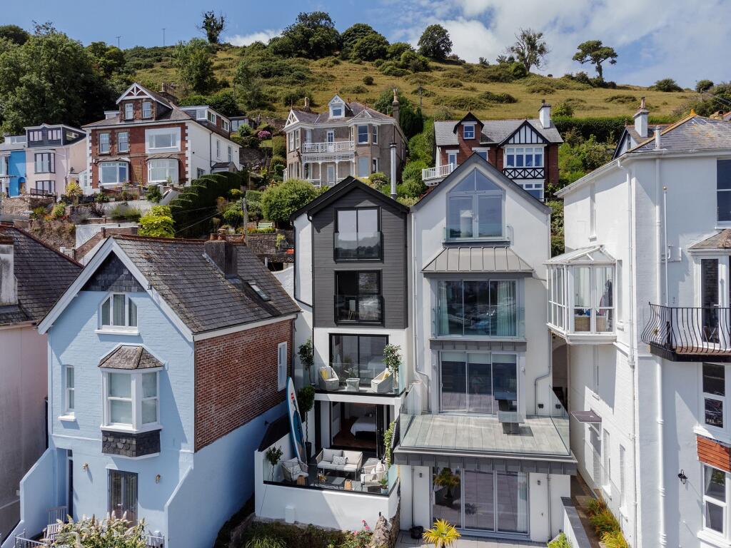 Rear Elevation by Drone- Trafalgar Cottage Above Town-Dartmouth
