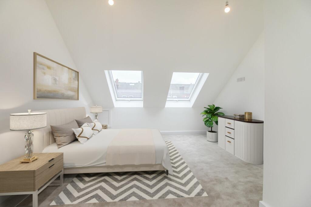 Virtually Staged Master Bedroom