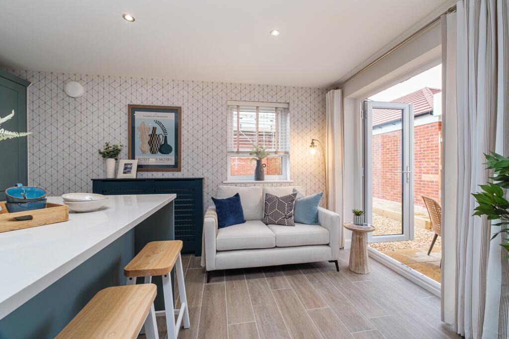 Interior view of the kitchen &amp; family space in our 4 bed Alderney