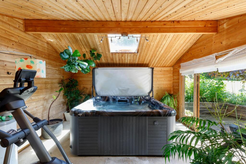 Soak away the stress in the hot tub