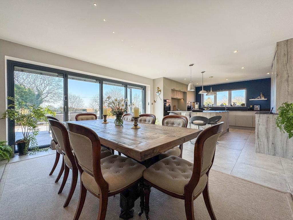 Dining area with bifold doors