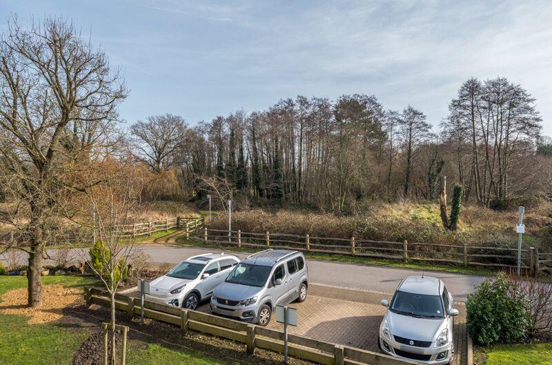 View from balcony towards the woods