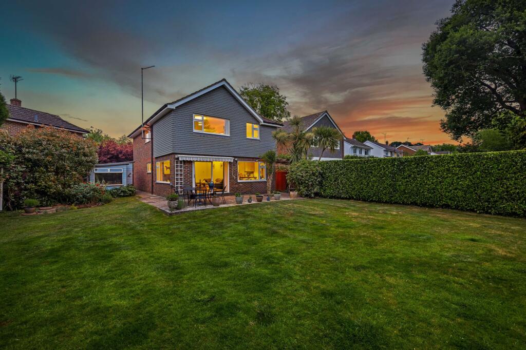 Rear garden at twilight