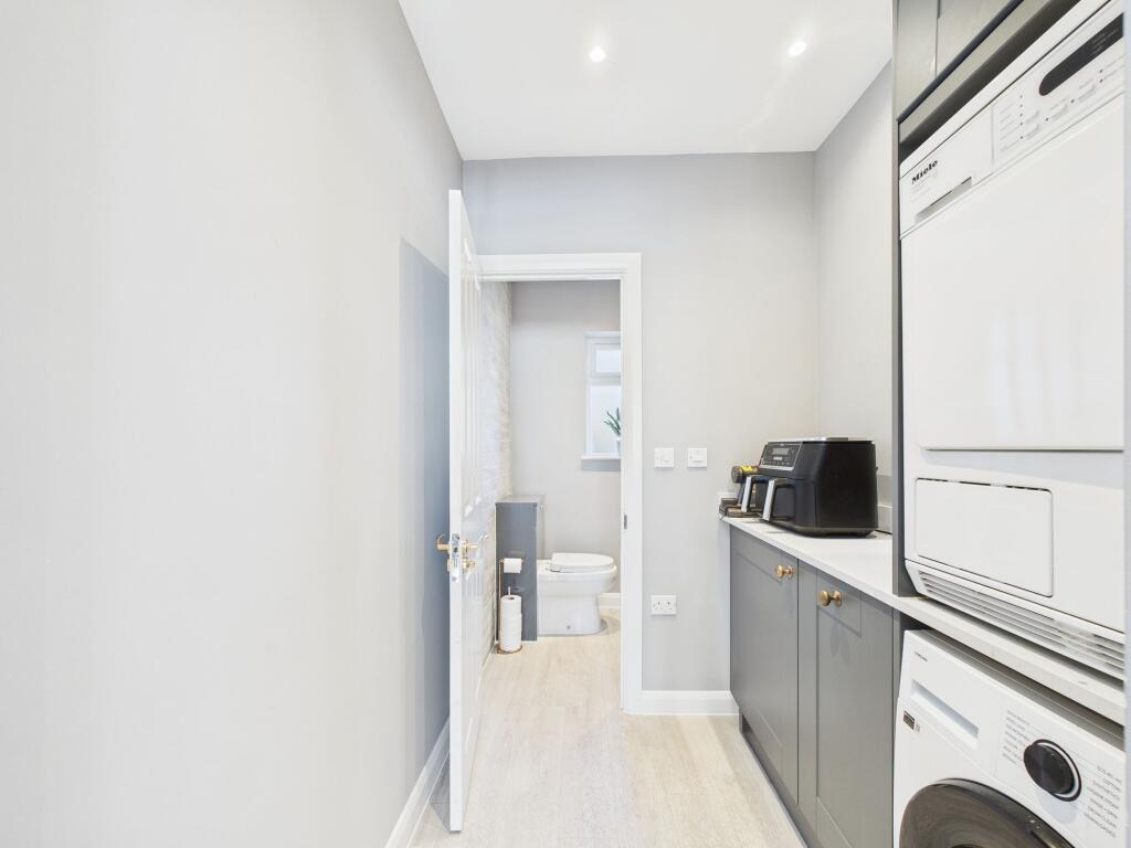 Utility leading to WC