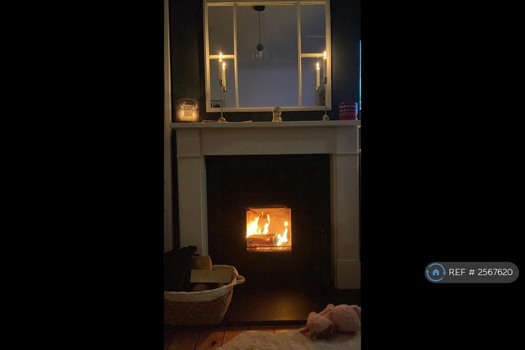 Lit Wood Stove
