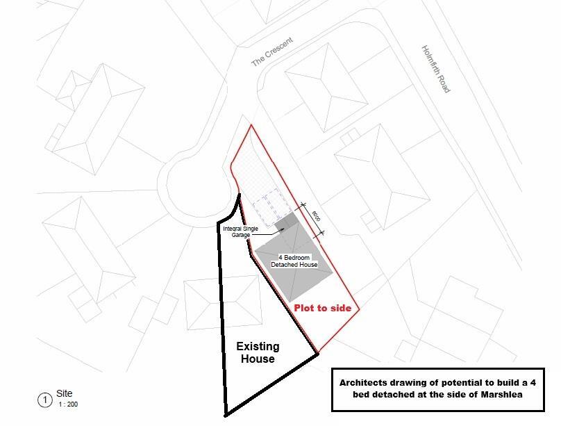 Architects proposed drawing for garden to the side