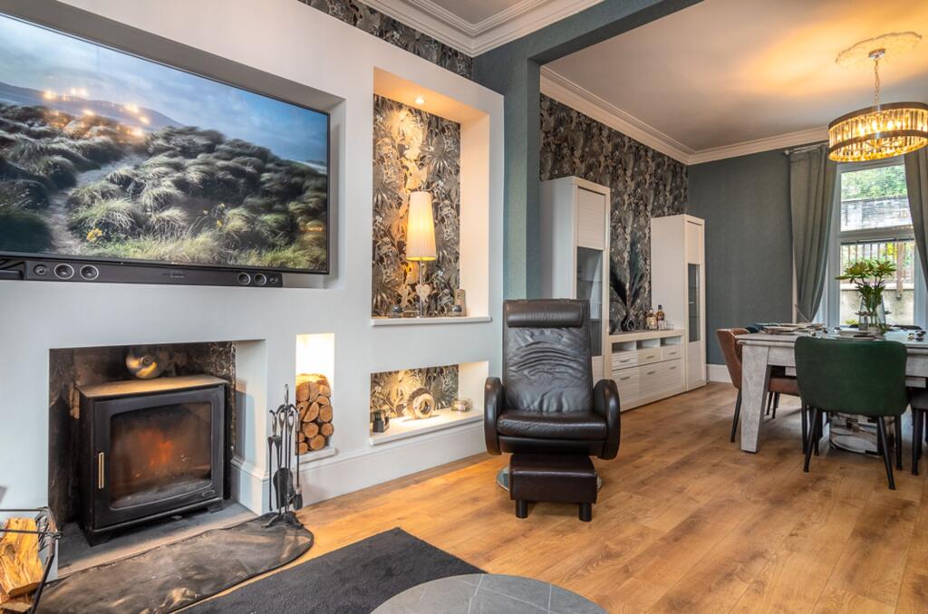 Wood burner and media wall