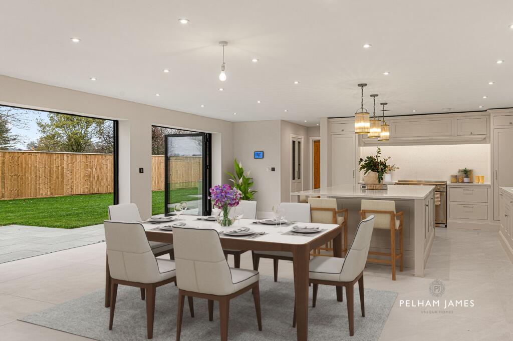 Open Plan Kitchen Living, Redwing House, Great Easton (virtually staged image)